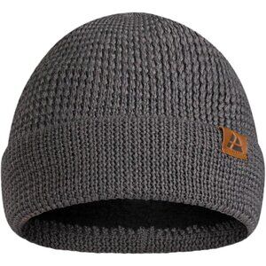 Men's Dark Grey Merino Wool Fitted Stretch Beanie Stretchy Fisherman Beanie Cap